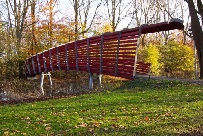 Rode brug, entree Amstelpark