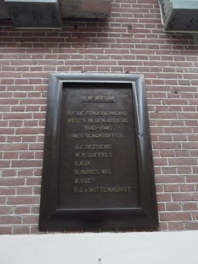 Plaquette Slachtoffers Stadsreiniging