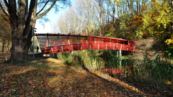 Rode brug, entree Amstelpark